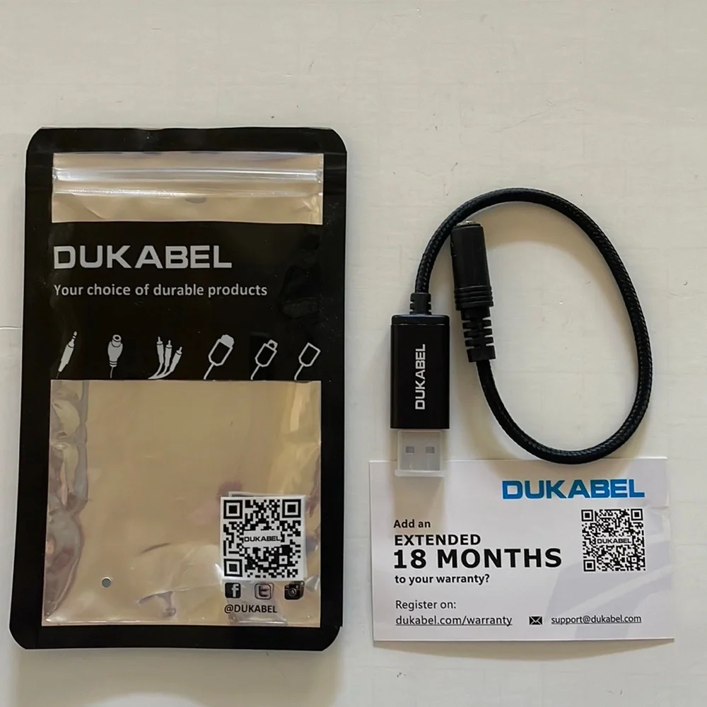 New DuKabel USB Stereo Audio Adapter (Model No: DUSB351FB)